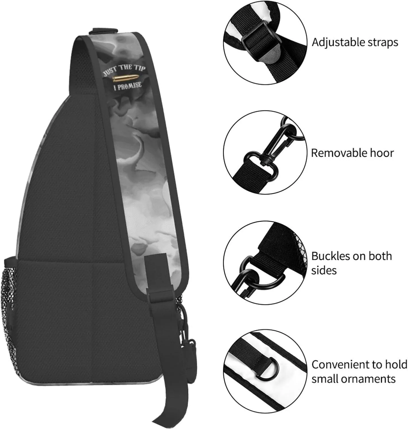 Just The Tip I Promise Sling Bag Crossbody Backpack Shoulder Casual Daypack Bag for Men Women