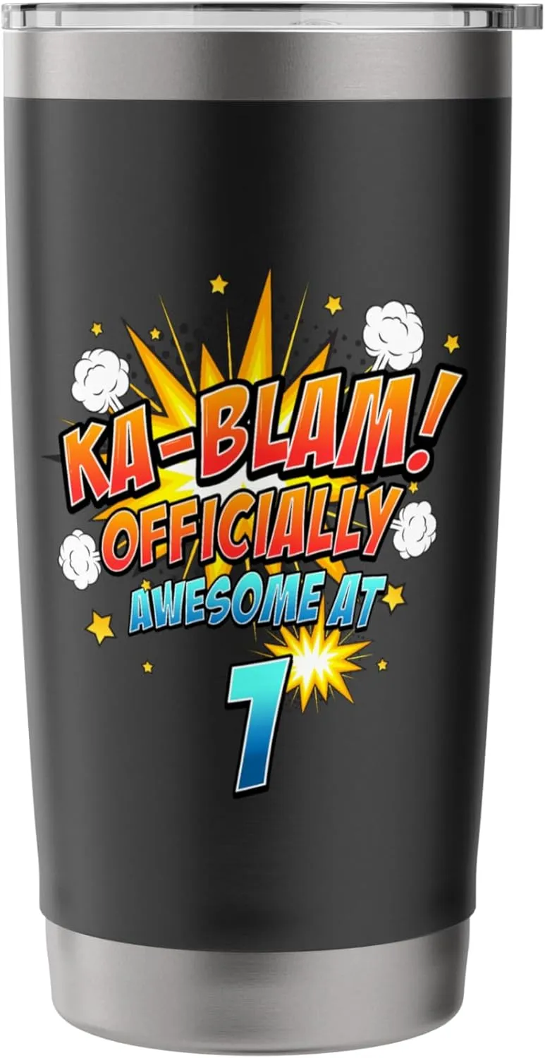 Ka-Blam 1 Year Old Boys 1st Birthday Comic Book Super Hero Stainless Steel Insulated Tumbler