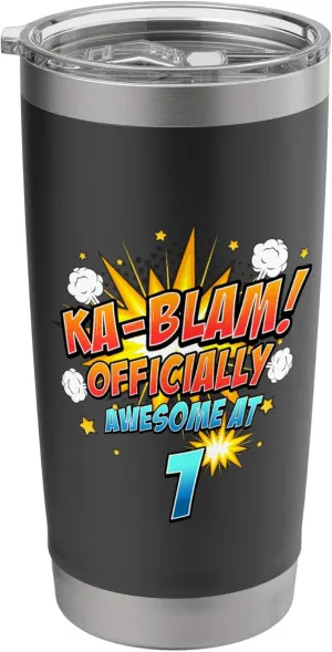 Ka-Blam 1 Year Old Boys 1st Birthday Comic Book Super Hero Stainless Steel Insulated Tumbler
