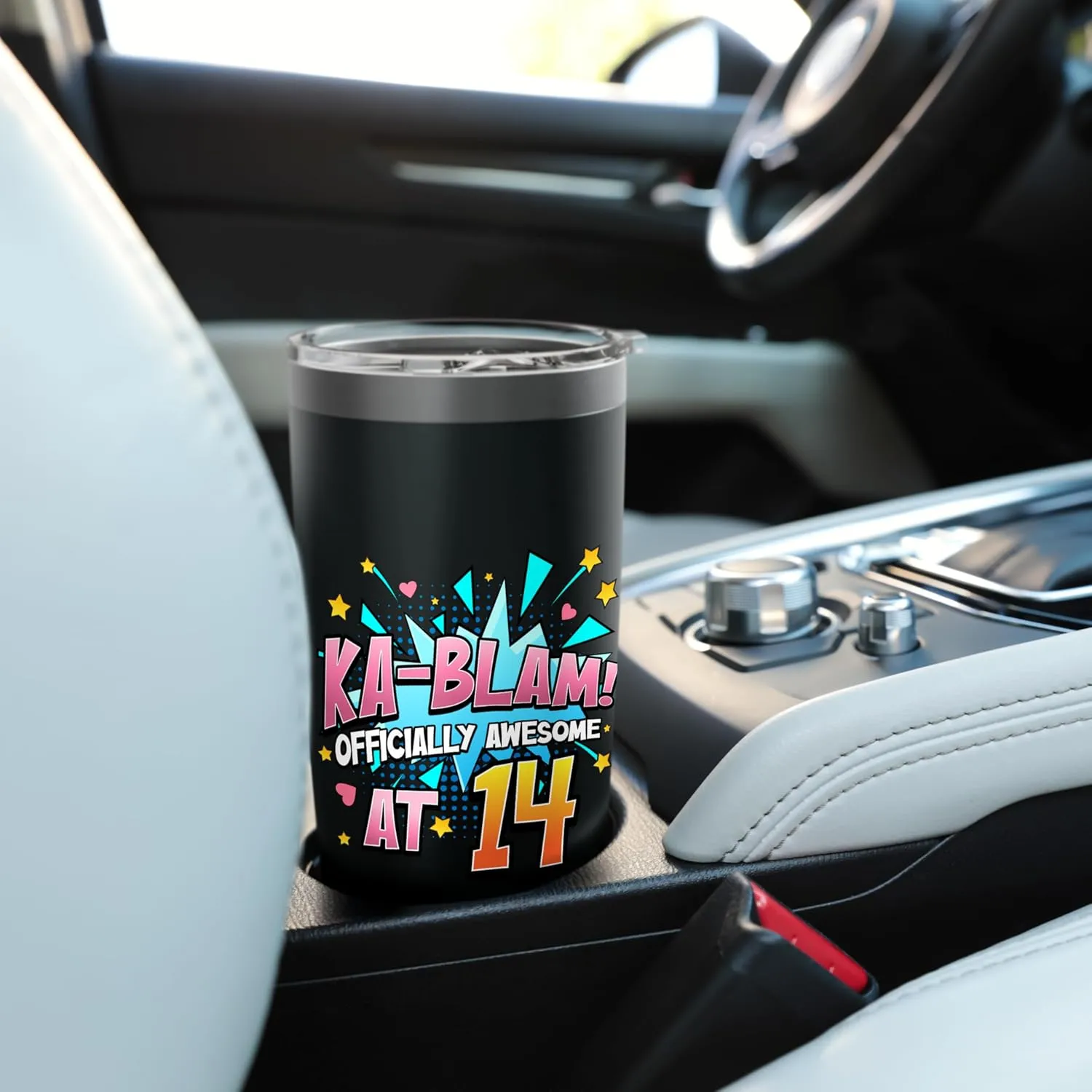 Ka-Blam 14 Year Old Girls 14th Birthday Comic Book Superhero Stainless Steel Insulated Tumbler