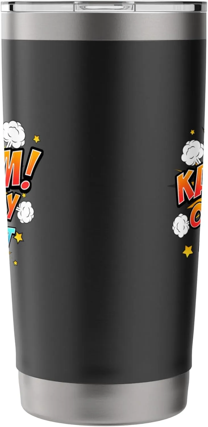 Ka-Blam 5 Year Old Boys 5th Birthday Comic Book Super Hero Stainless Steel Insulated Tumbler