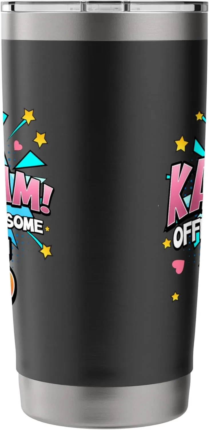 Ka-Blam 5 Year Old Girls 5th Birthday Comic Book Super Hero Stainless Steel Insulated Tumbler