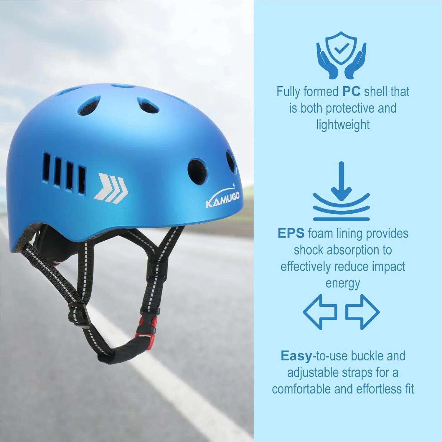 KAMUGO Kids Bike Helmet Set, Toddler Helmet for Ages 2-8 Boys Girls with Sports Protective Gear Set Knee Elbow Wrist Pads for Skateboard Cycling Scooter Rollerblading