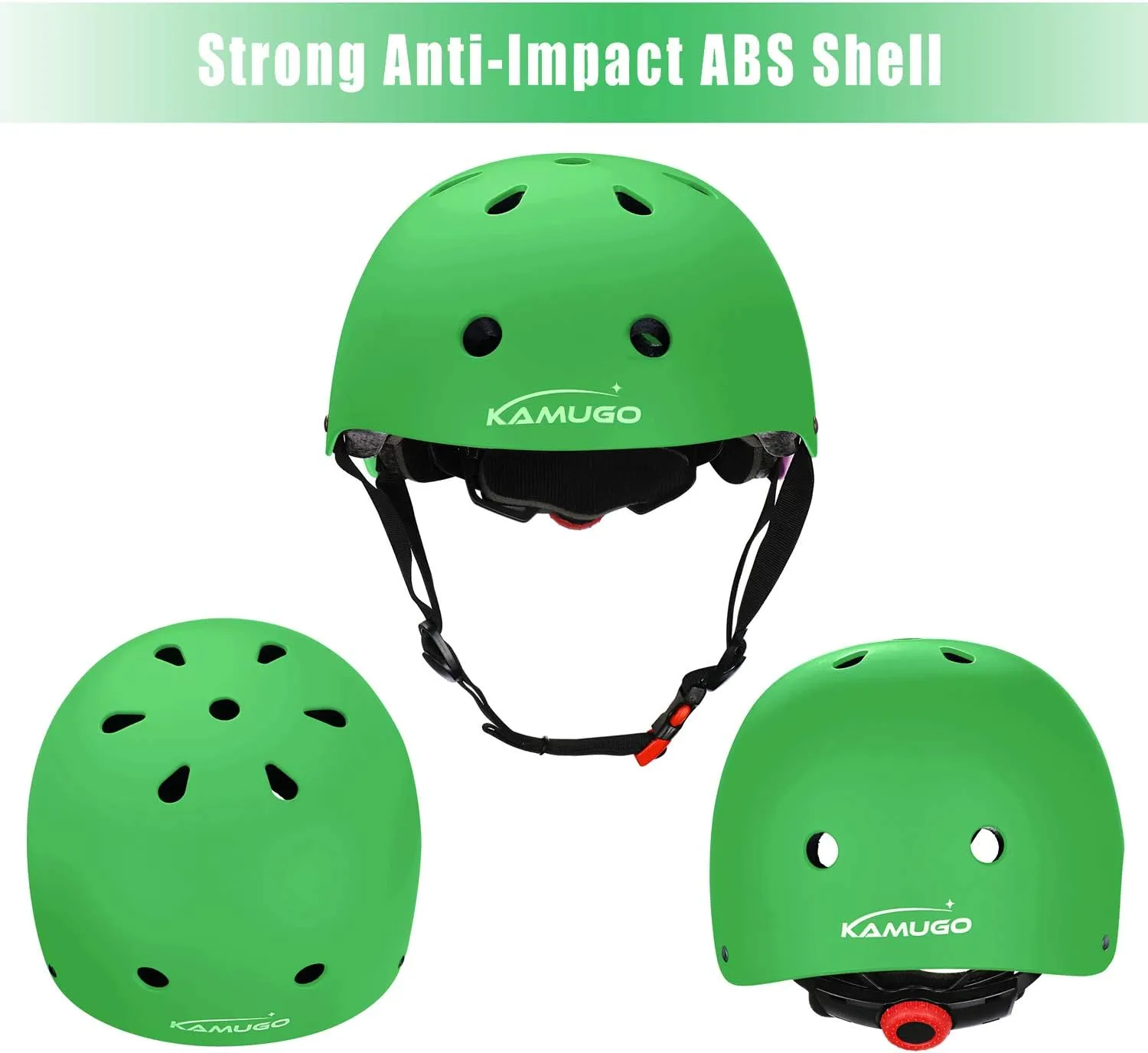 KAMUGO Kids Bike Helmet, Toddler Helmet for Ages 2-8 Boys Girls with Sports Protective Gear Set Knee Elbow Wrist Pads for Skateboard Cycling Scooter Rollerblading