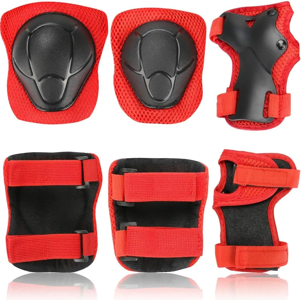 KAMUGO Kids Bike Helmet, Toddler Helmet for Ages 2-8 Boys Girls with Sports Protective Gear Set Knee Elbow Wrist Pads for Skateboard Cycling Scooter Rollerblading