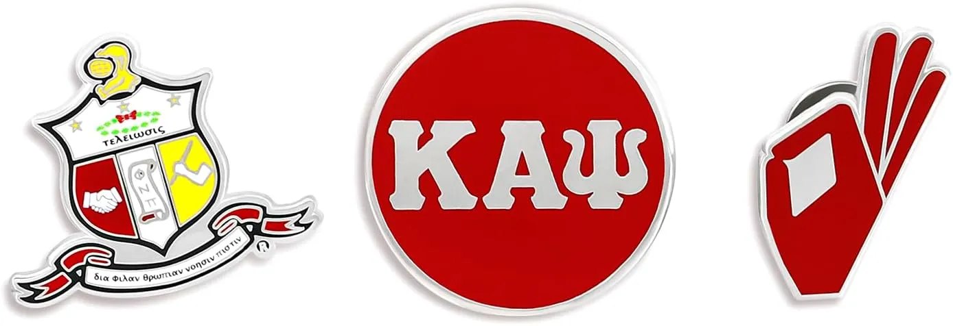Kappa Alpha Psi Fraternity Paraphernalia - Lapel Pin - Set of 3 - Shield - Greek Letters - Yo