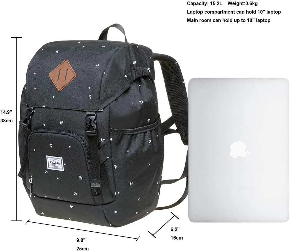 KAUKKO Causal Backpack - Daypack, Spacious and Classy fits 14" Laptop, 18.9L