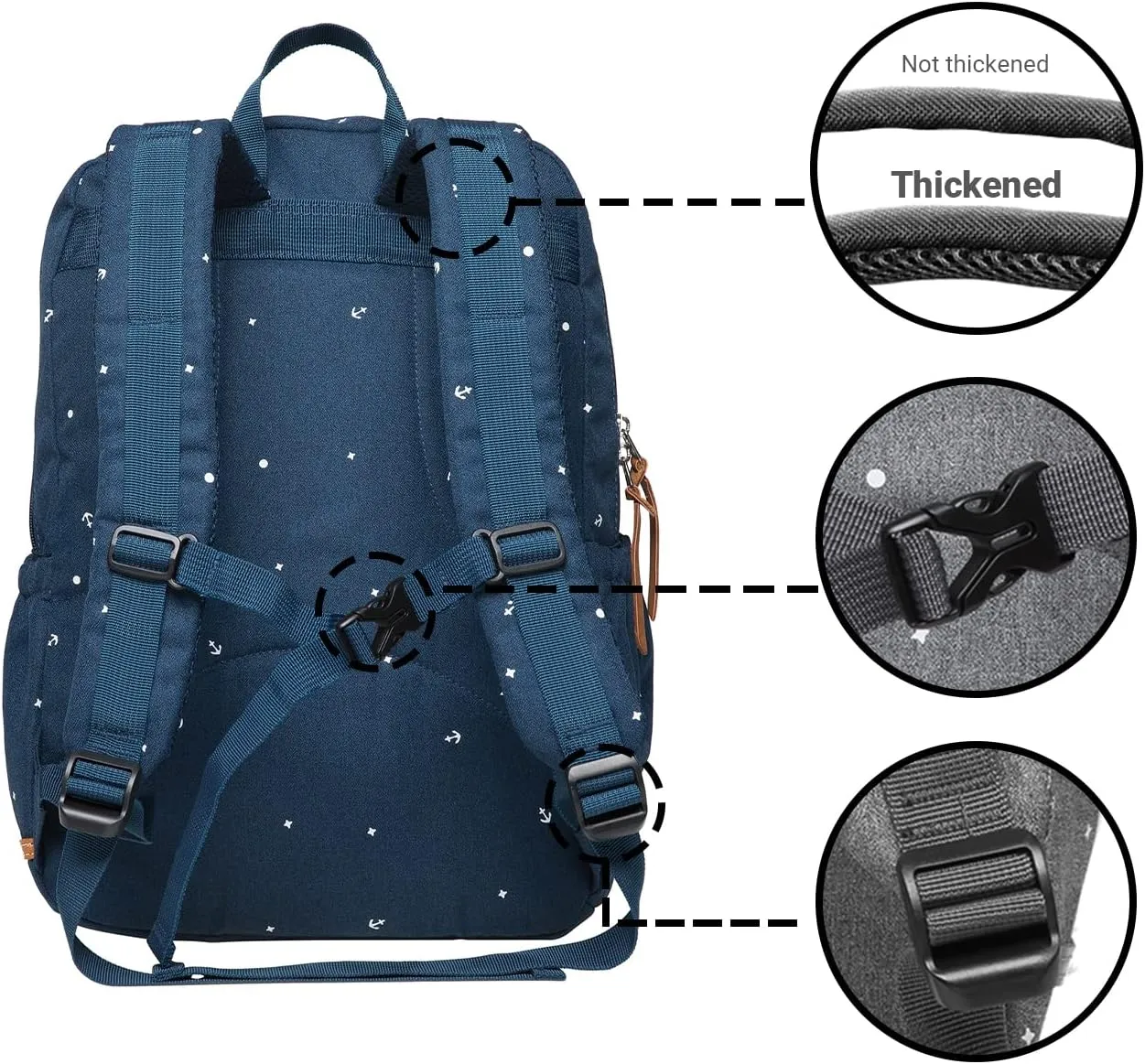 KAUKKO Laptop Backpack Casual Daypack Fits 15.6" Laptop (09-BLUE)