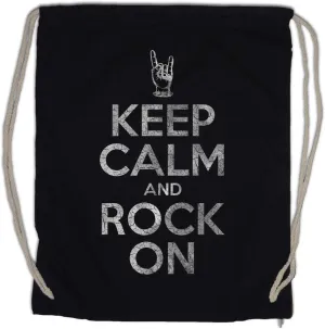 Keep Calm And Rock On Drawstring Bag Gym Sack