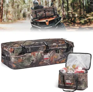 KEMIMOTO ATV Gear Bag for Front Rear Rack, ATV Storage Bags Water-Resistant Adjustable Divider Board Additional Cooler, Rack Bag Compatible With Polaris Sportsman Fourtrax Kawasaki Arctic Cat