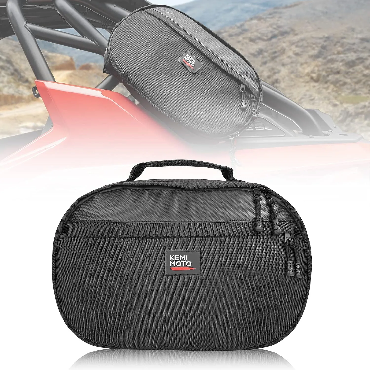 Kemimoto UTV Drive Belt Storage Bag Spare CVT Drive Belt Holder Belt Case with Reflective Strip Compatible with All UTVs