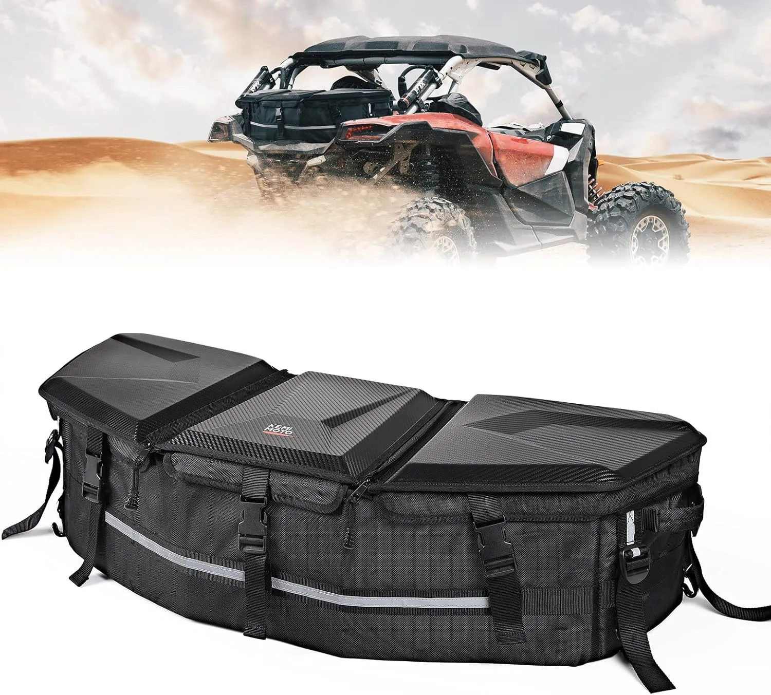 KEMIMOTO X3 Cargo Storage Bag, Upgraded UTV ATV Bed Box Rear Rack Toolbox Trunk Cooler Bag, Compatible with Can am Maverick X3, Commander, Outlander (except 6x6), Renegade, OEM 715002923