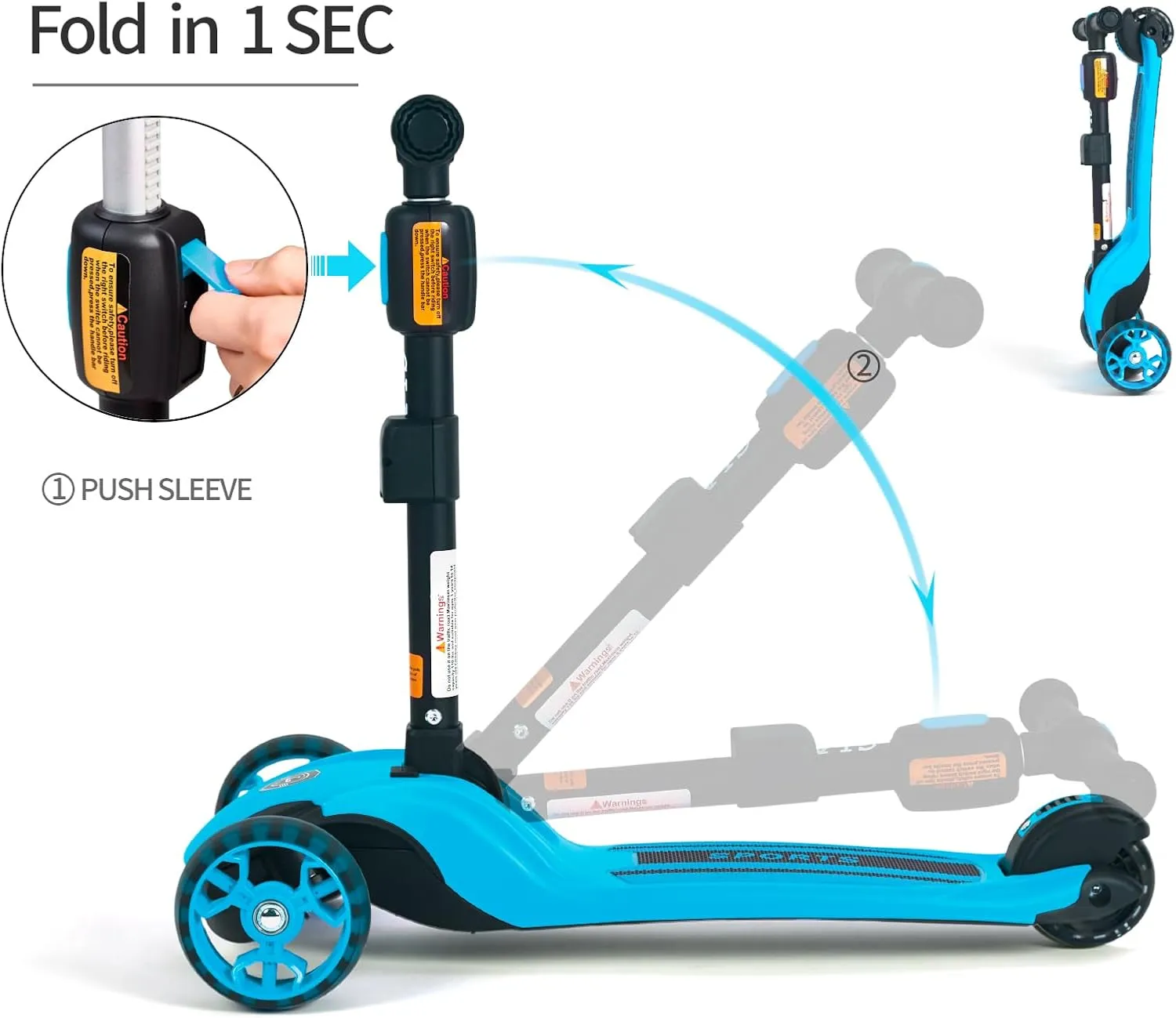 Kick Scooter Adjustable Height Adjustable Handlebar，Kids Scooter 3 Wheel with LED Lights，Suitable Kids Ages 2，Ages 6，Ages 8，Extra Wide Deck for Boys and Girls