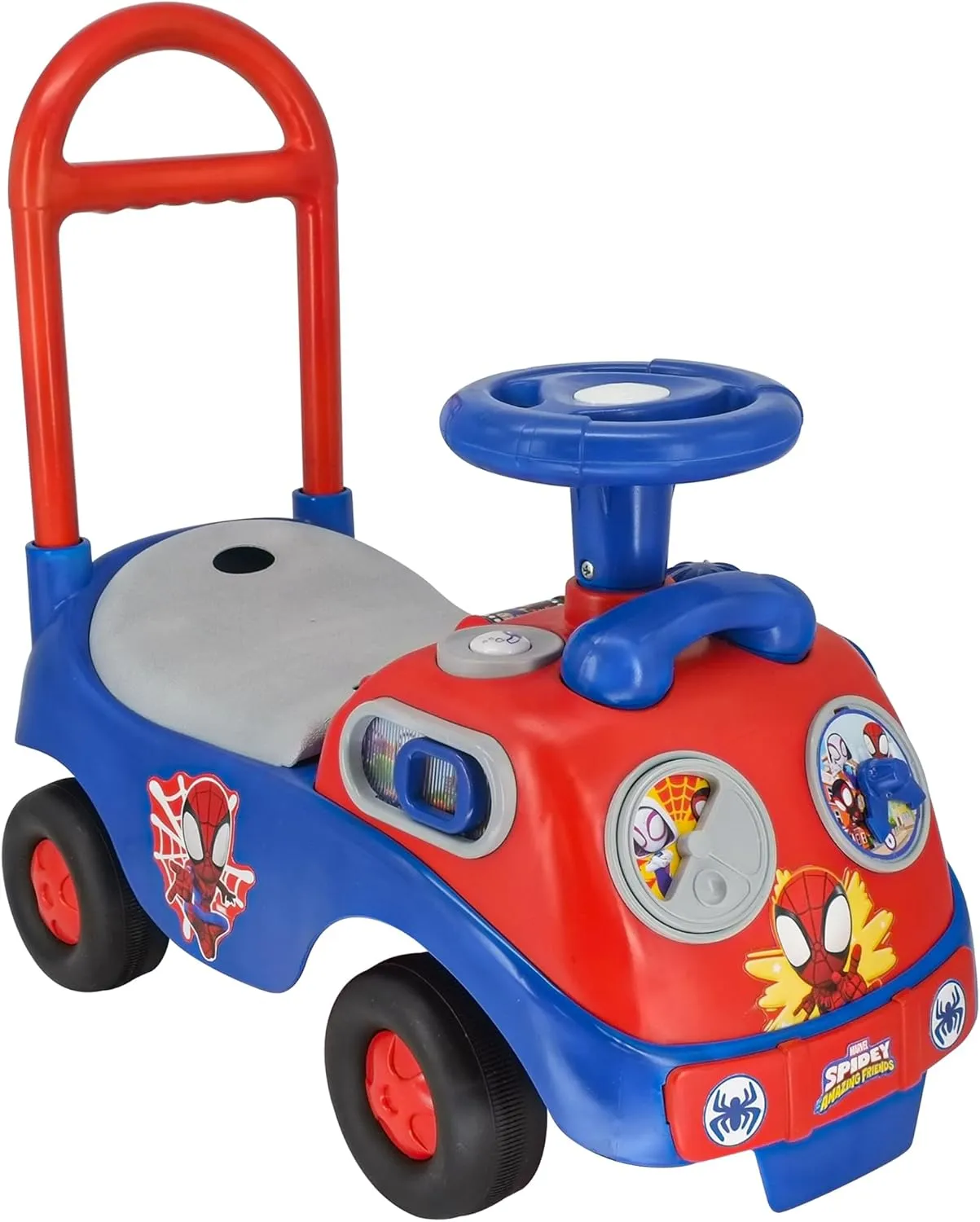 Kiddieland: My First Activity Ride-On - Amazing Spidey - Lights & Sounds, Foot to Floor Vehicle, Interactive Dashboard, Toddlers & Kids, 18-36mo