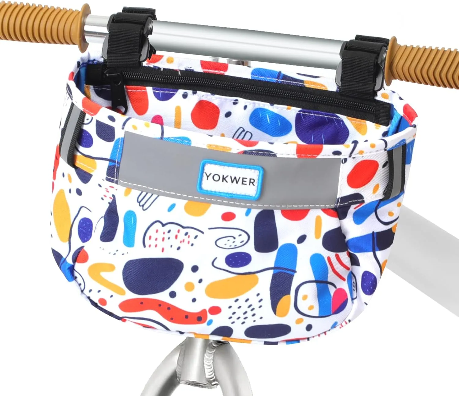 Kids Bike Basket Front for Boys Girls, Waterproof Bicycle Front Basket Handlebar Bag with Reflective Safety Straps, Easy to Install Kids Bike Scooter Accessories