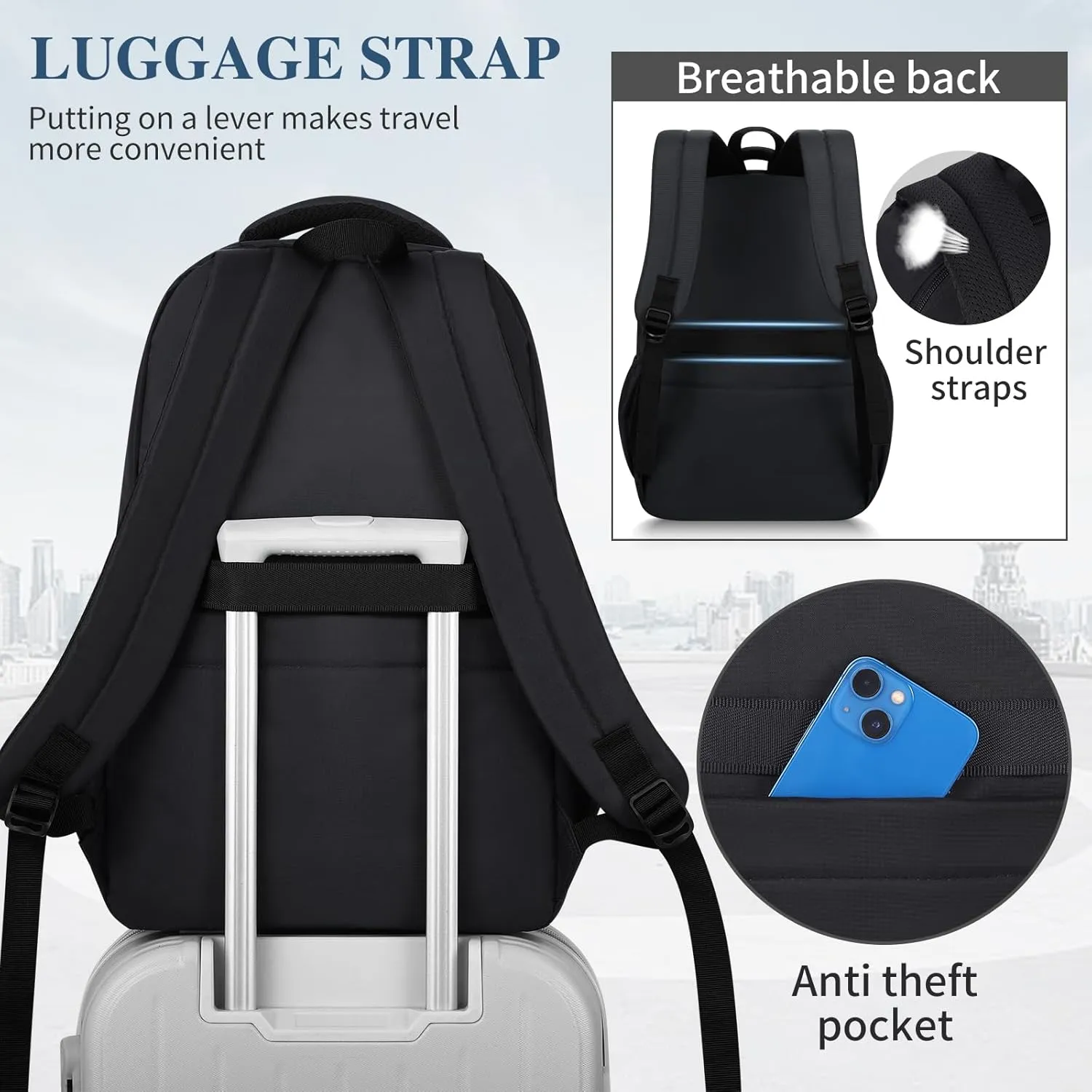 Kids School Bakcpack for Women Aesthetic Laptop Backpack Black Lightweight College Bookbag Travel Casual Daypack