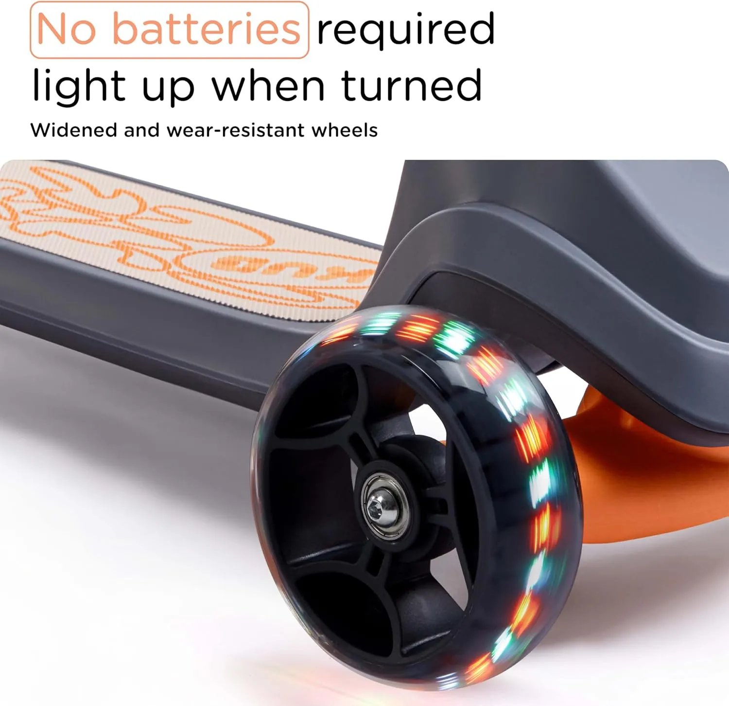 Kids Scooter, 3 LED Lighted Wheels, Any Height Adjustable Handlebar & Lean-to-Steer, Anti-Slip Deck, Easy-Fold Mechanism, Three-Wheel Scooter for Kids Ages 3-14