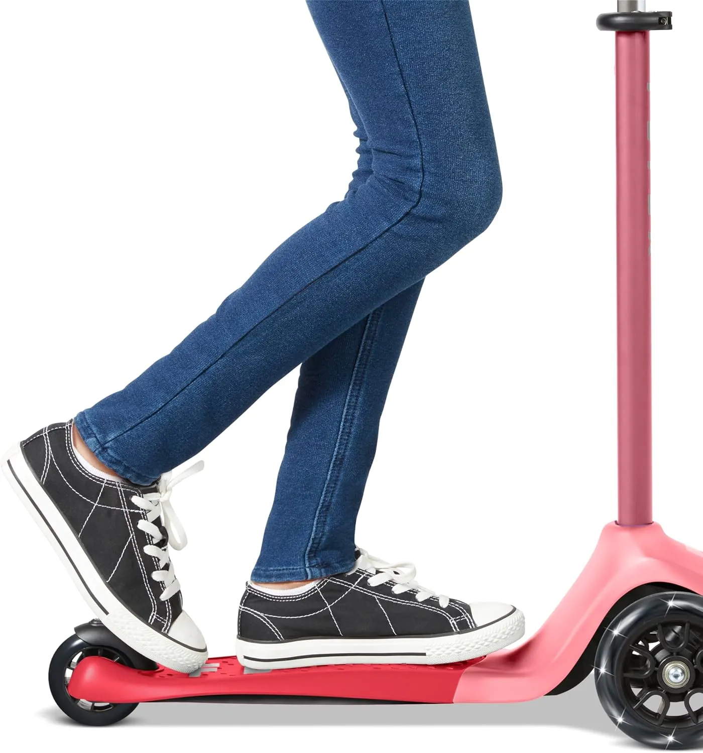 Kids Scooter, 3 Wheel Scooter, Flyer Glider Pro with Light Up Wheels, Pink, Radio Flyer Ride On Toys for Kids 5-12 Years Old, for Outdoor Riding