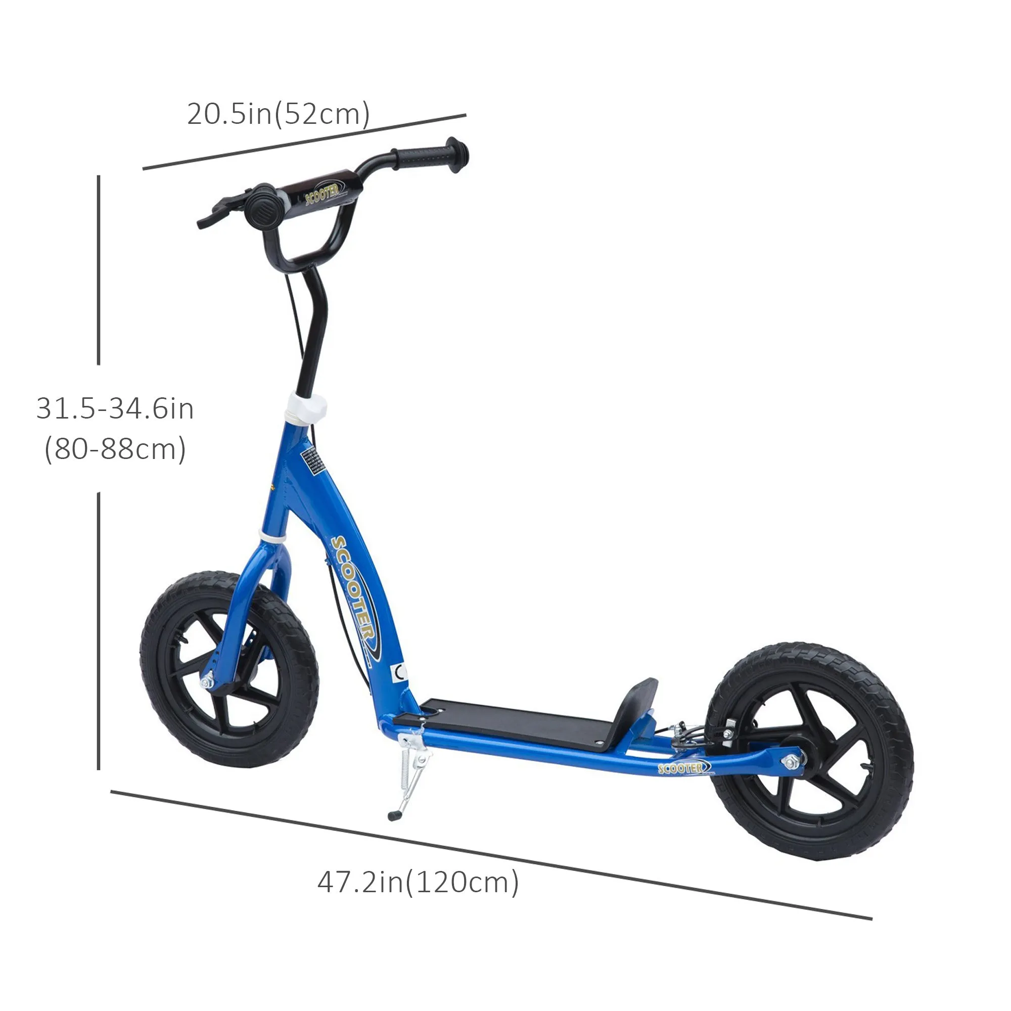Kids Scooter Street Bike with 12 Tire for Ages 5  Ride on Toy Blue
