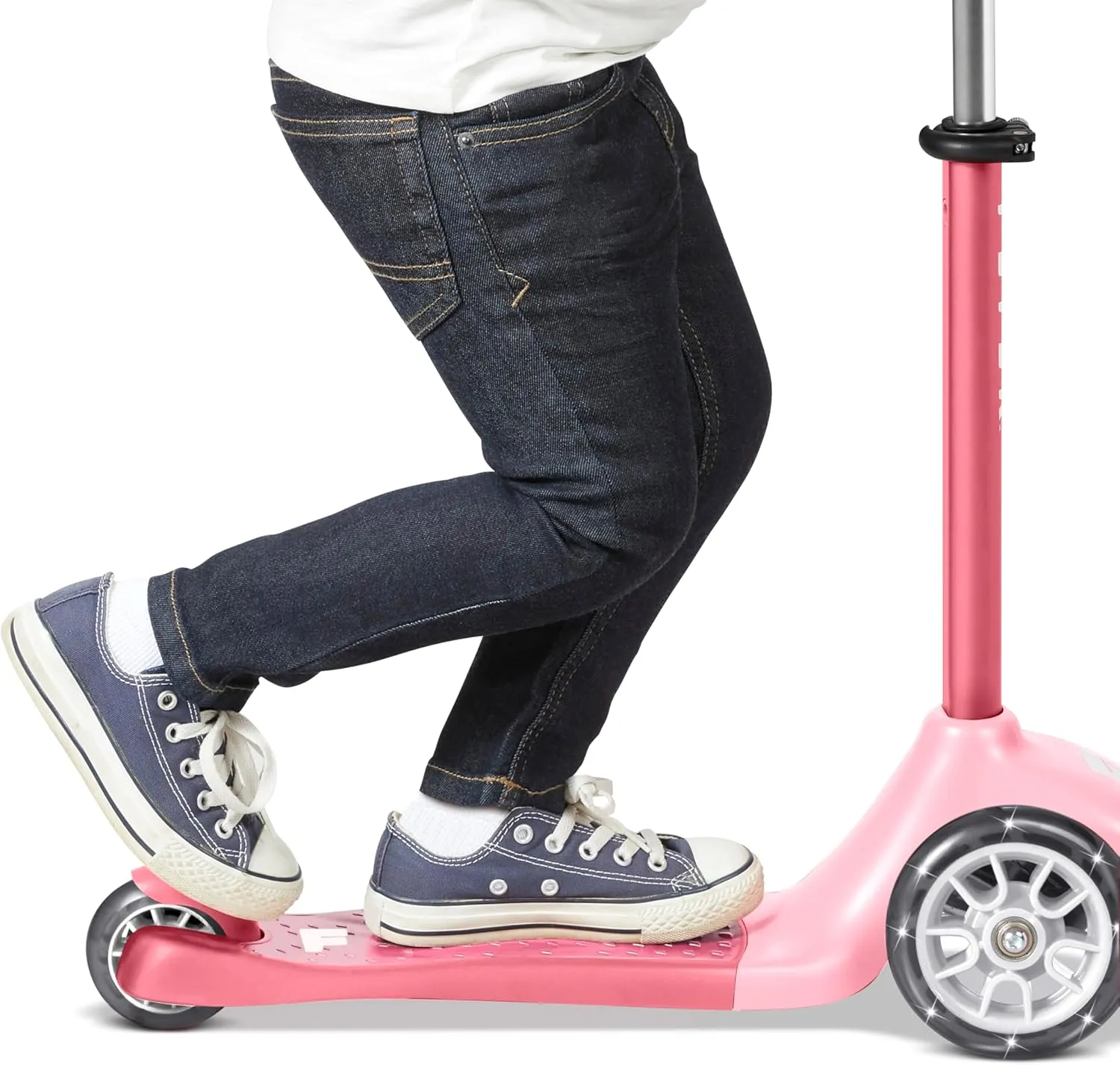 Kids Scooter, Toddler Scooter, Flyer Glider Jr. with Light Up Wheels, Pink, Radio Flyer Ride On Toys for Kids 2-5 Years Old, for Outdoor Riding