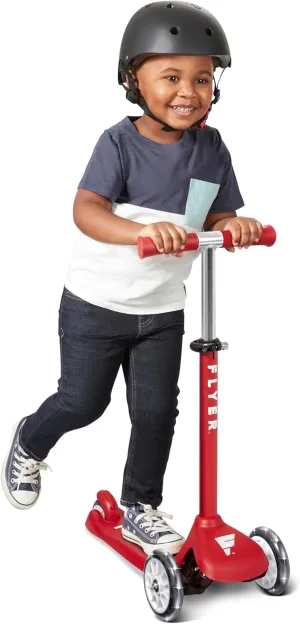 Kids Scooter, Toddler Scooter, Flyer Glider Jr. with Light Up Wheels, Red, Radio Flyer Ride On Toys for Kids 2-5 Years Old, for Outdoor Riding