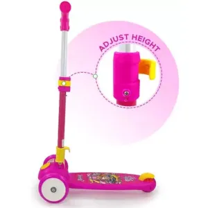 Kids Scooter With Led| Height Adjustment| Foldable| Brakes (Pink) | COD not Available