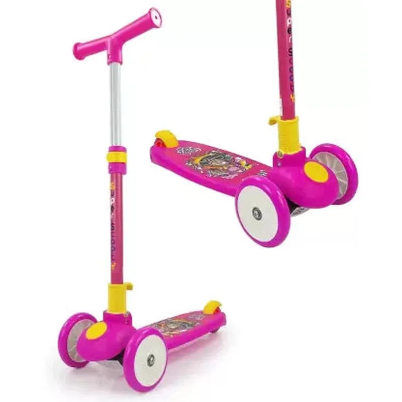 Kids Scooter With Led| Height Adjustment| Foldable| Brakes (Pink) | COD not Available