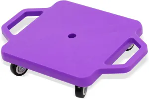 Kids Sitting Board with Universal Wheels - Safety Plastic Scooter for Kids Ages 6-12 - Manual Sport Scooter with Handles for Gym Class
