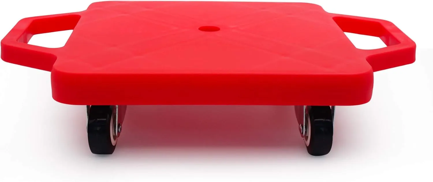 Kids Sitting Board with Universal Wheels - Safety Plastic Scooter for Kids Ages 6-12 - Manual Sport Scooter with Handles for Gym Class