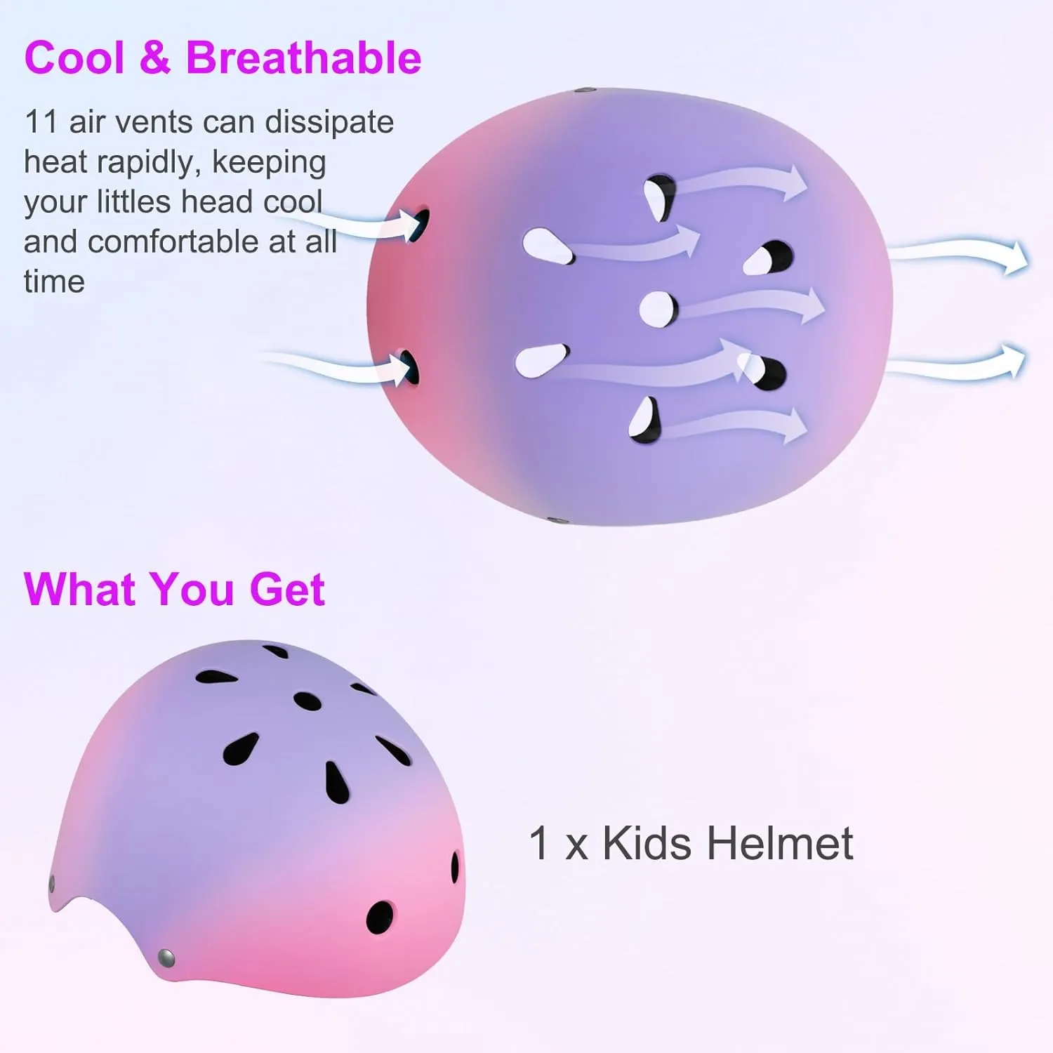 Kids Toddler Bike Helmet for Kids 3-5-8-14 Skateboard Helmet for Roller Skate Scooter Inline Skating Longboard Boys Girls Bicycle Helmet