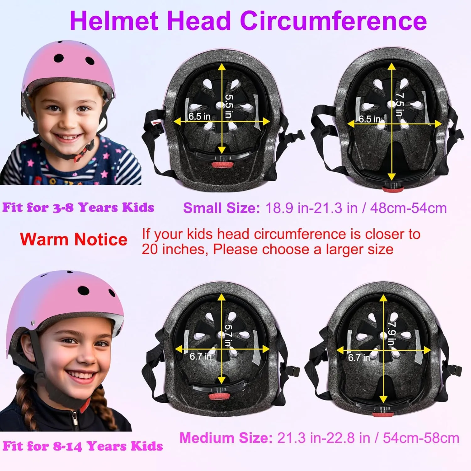 Kids Toddler Bike Helmet for Kids 3-5-8-14 Skateboard Helmet for Roller Skate Scooter Inline Skating Longboard Boys Girls Bicycle Helmet
