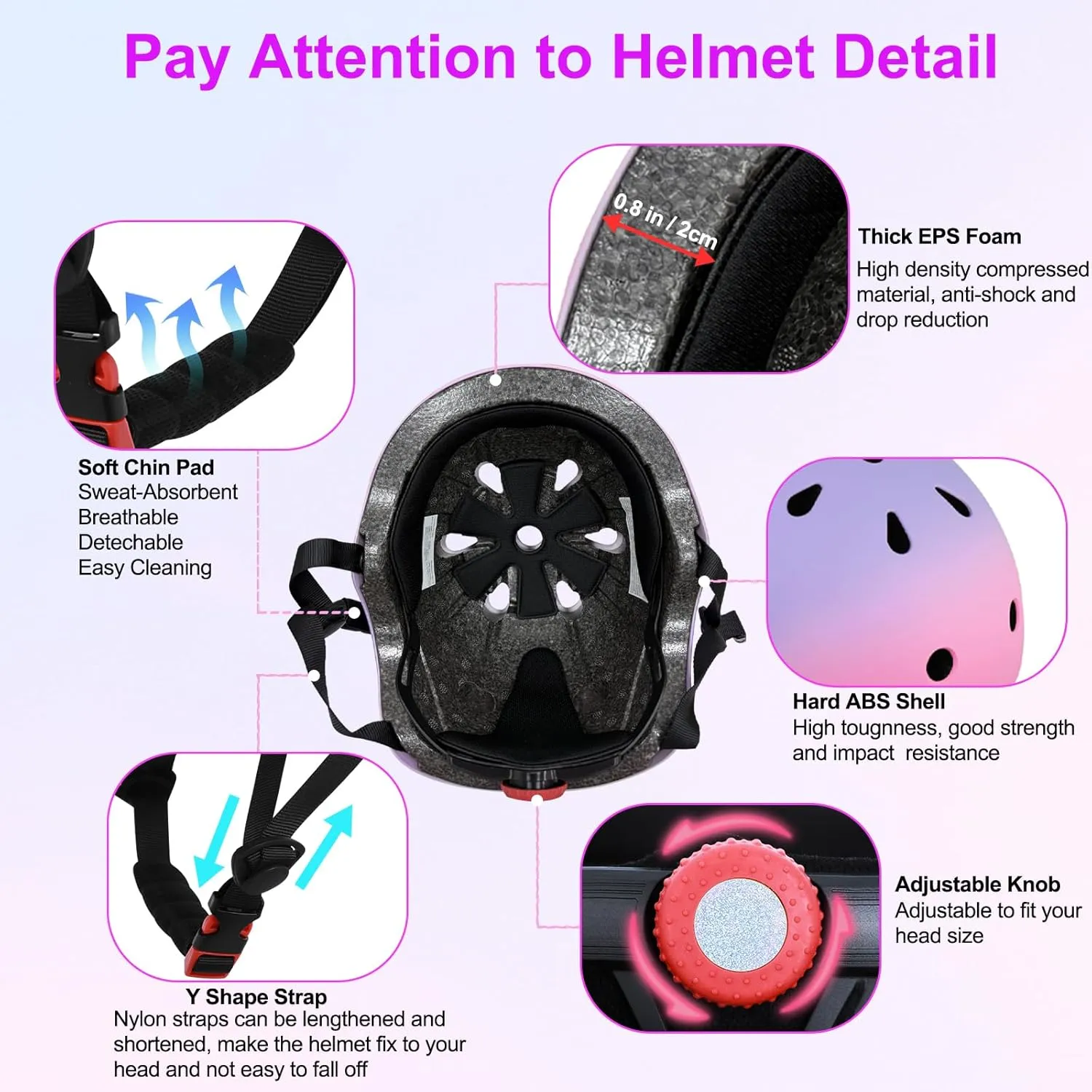 Kids Toddler Bike Helmet for Kids 3-5-8-14 Skateboard Helmet for Roller Skate Scooter Inline Skating Longboard Boys Girls Bicycle Helmet