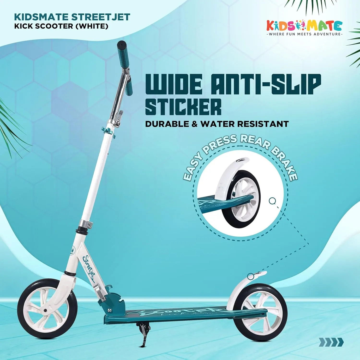 Kidsmate StreetJet Kick Scooter for Aged 6 Years and Above | Kids & Adult Scooter