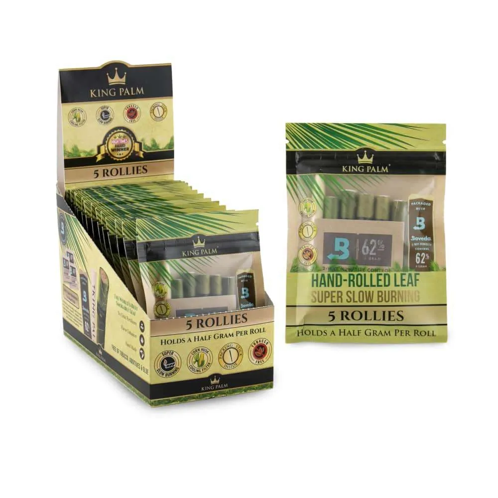 King Palm Rollies Size Cones w/ Boveda - 15ct - (15 Count Display)