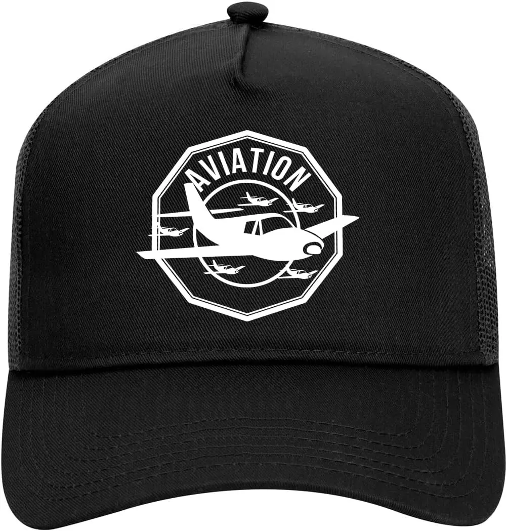 Kings Of NY Aviation Airplane Retro Adult Mesh Trucker Hat for Men and Women Golf Snapback Baseball Cap