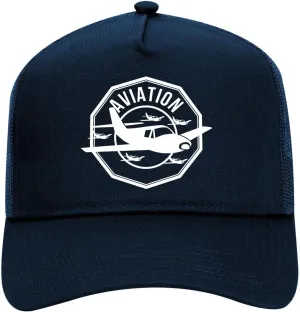 Kings Of NY Aviation Airplane Retro Adult Mesh Trucker Hat for Men and Women Golf Snapback Baseball Cap