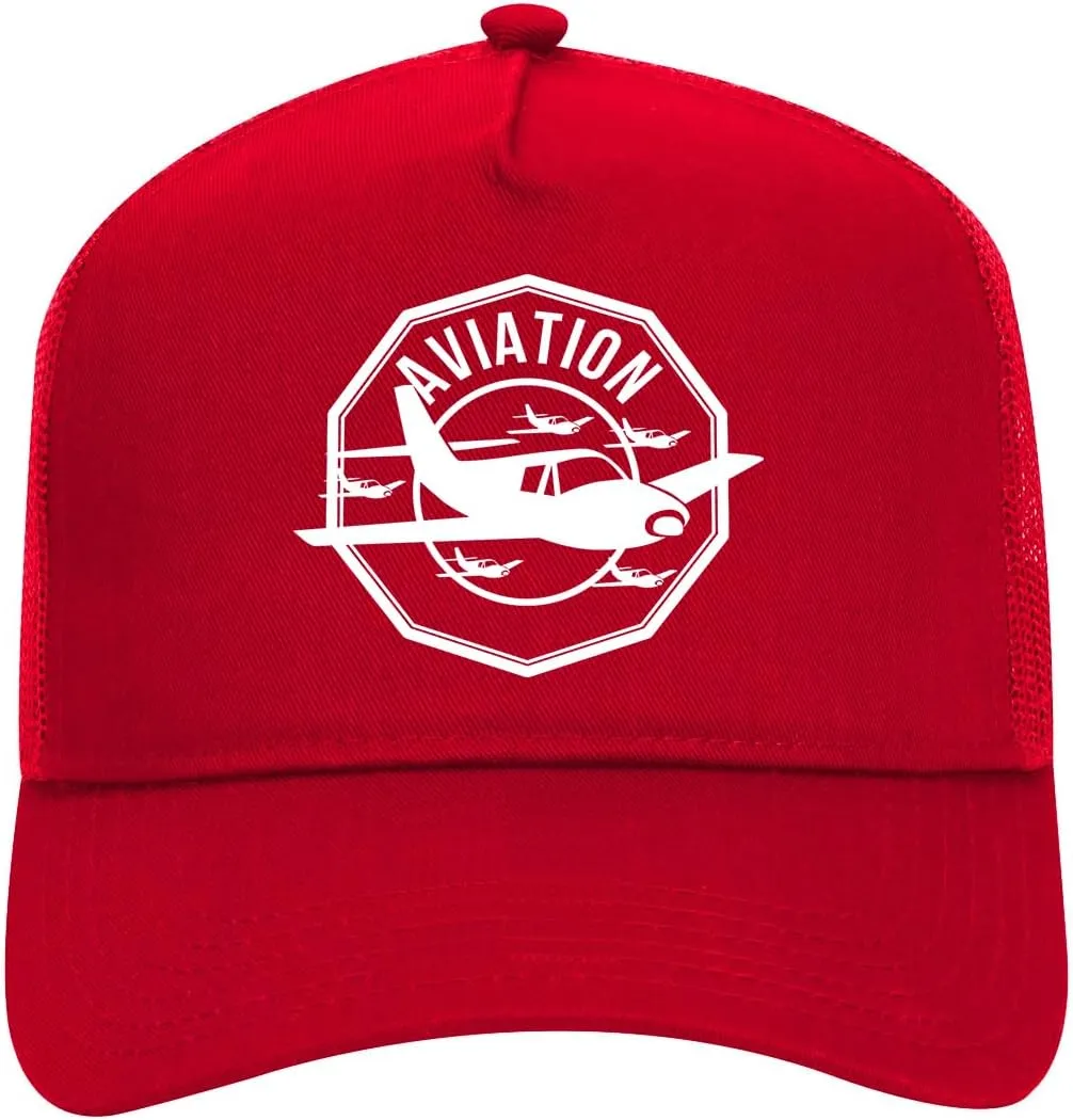 Kings Of NY Aviation Airplane Retro Adult Mesh Trucker Hat for Men and Women Golf Snapback Baseball Cap