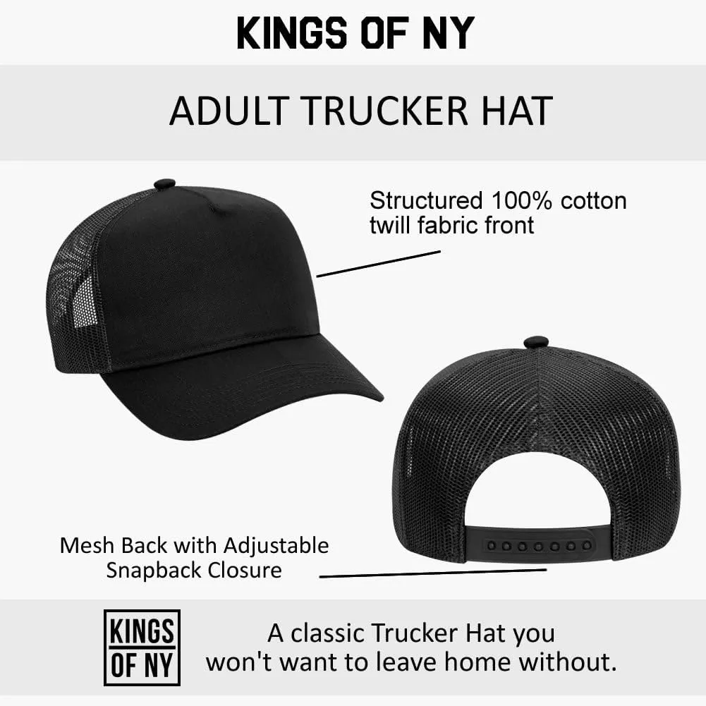 Kings Of NY Garbage Truck Retro Adult Mesh Trucker Hat for Men and Women Golf Snapback Baseball Cap
