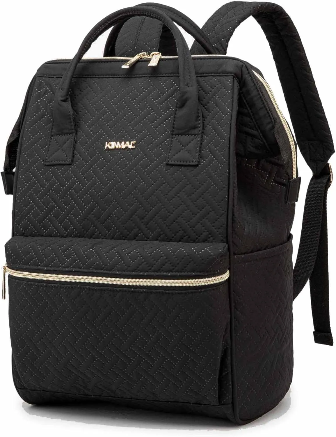 Kinmac Wide Open Style Laptop Backpack Large Capacity Travel College Backpack for 15.6 inch Laptop Computer (Black)