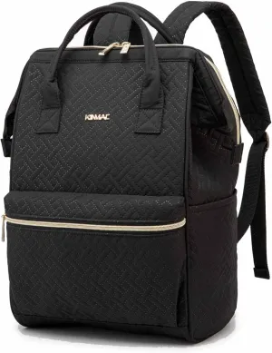 Kinmac Wide Open Style Laptop Backpack Large Capacity Travel College Backpack for 15.6 inch Laptop Computer (Black)
