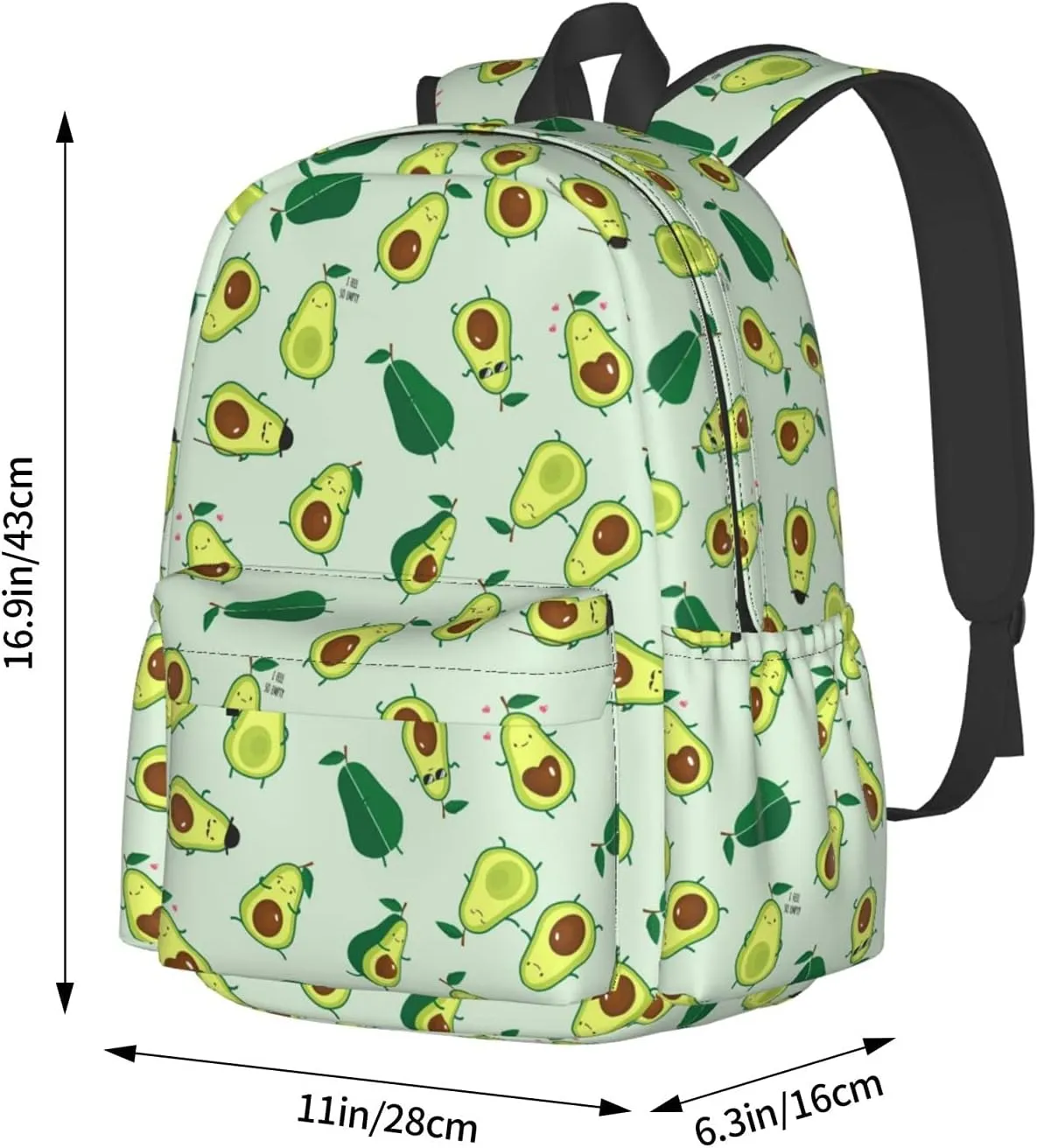 KiuLoam 17 inch Backpack Different Cute Avocados Laptop Backpack Shoulder Bag School Bookbag Casual Daypack