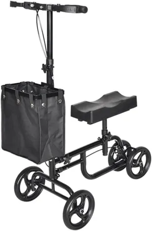 Knee Walker Assemble Knee Roller Scooter Foldable Knee Walker Storage Bag Leg Knee Scooter Adjustable Handlebar for Foot Injury Or