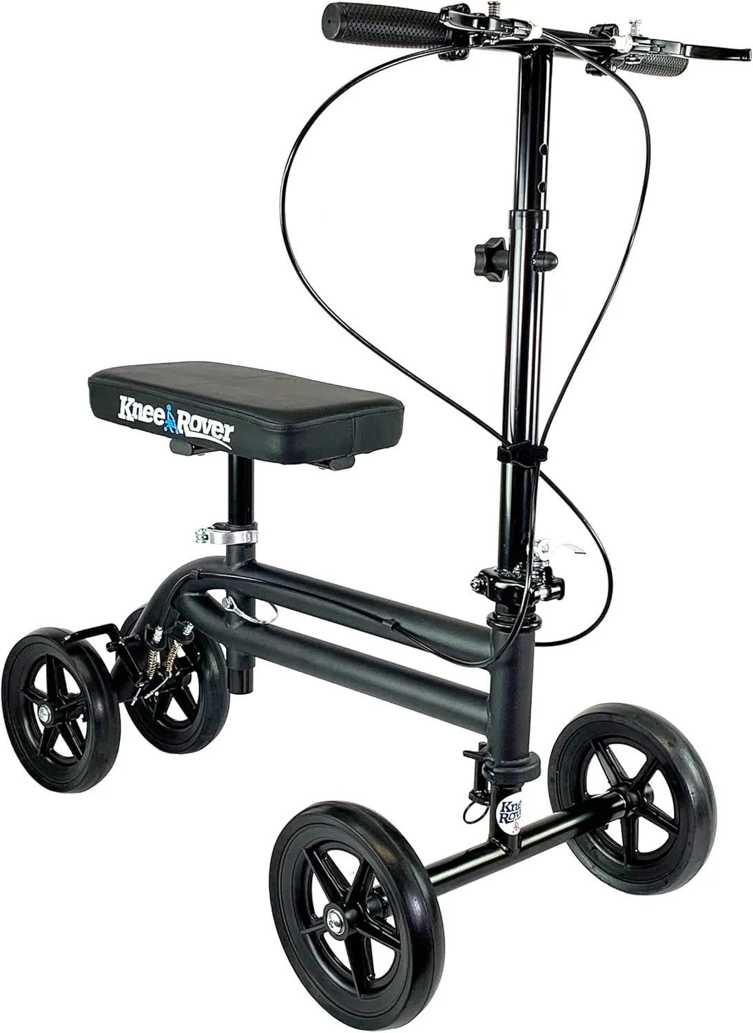 KneeRover Economy Knee Scooter Steerable Knee Walker for Adults for Foot Surgery, Broken Ankle, Foot Injuries - Foldable Knee Rover Scooter for Broken Foot Injured Leg Crutch with Dual Brakes (Black)