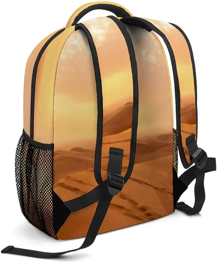 Kuizee Travel Laptop Backpack Business Daypack Work Bookbag Desert Landscape Durable iPad Tablet School College Book Bags Casual Bags for Men and Women