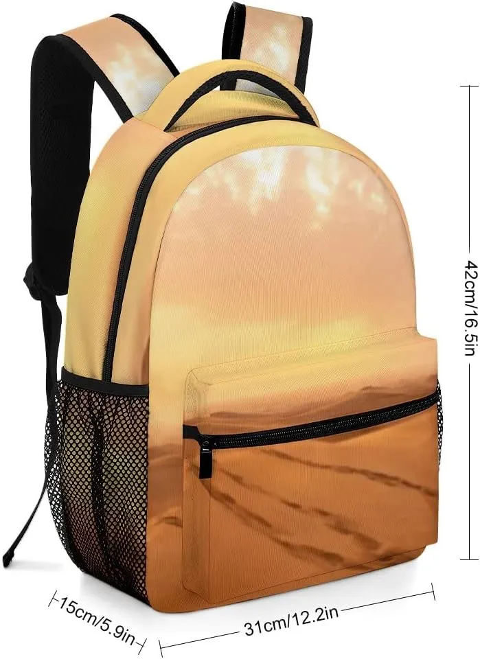 Kuizee Travel Laptop Backpack Business Daypack Work Bookbag Desert Landscape Durable iPad Tablet School College Book Bags Casual Bags for Men and Women