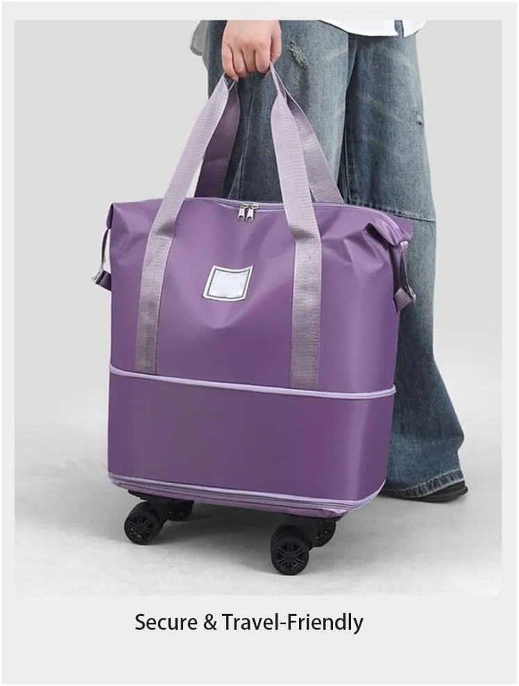 Kulken Travel Bag with Wheels, Large Capacity Travel Bag with Storage Space, Removable Wheel Design (Grey,one size)
