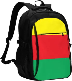 Kurdistan Flag Travel Backpacks Casual Backpack Large Capacity Laptop Rucksack Luggage Daypacks with USB Charging Port Multi-Pockets Bags for Hiking