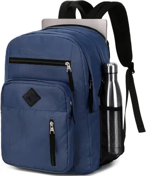Laptop Backpack 17 inch for Women Men Large College Bookbags Waterpoof Work Business Travel Backpacks Kids School Bag for Girls Boys Students Teens Elementary Schoolbag Casual Daypack Sport -Blue