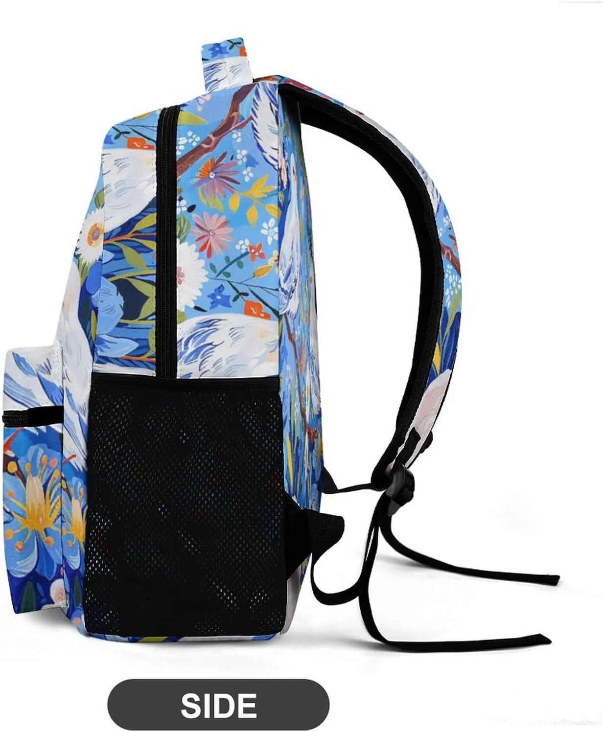 Laptop Backpack for Travel Daypack Computer Bag Work Flowers And White Birds Back Pack Nurse Bag for Hiking