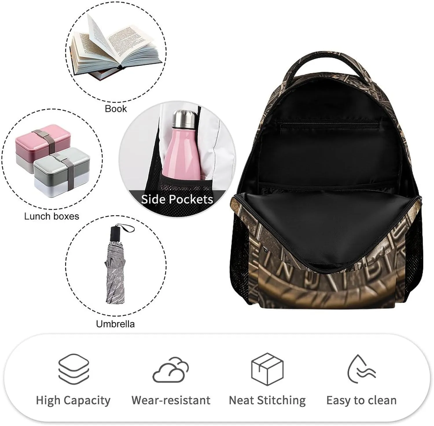 Laptop Backpack for Travel Daypack Computer Bag Work Magical Norse Runes Compass Back Pack Nurse Bag for Hiking